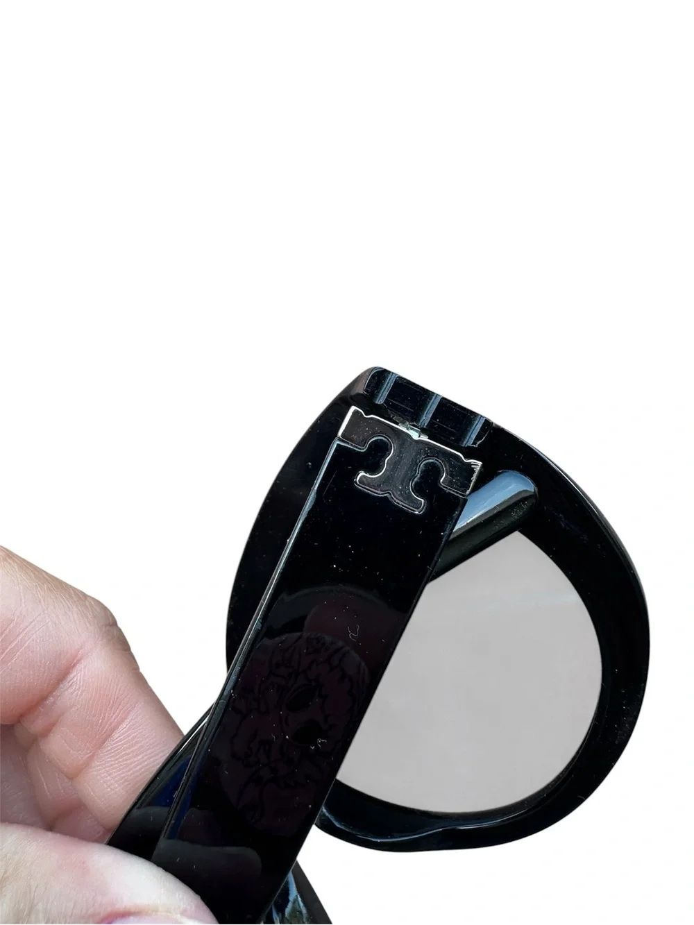 Tory Burch Black Round Oversized Sunglasses